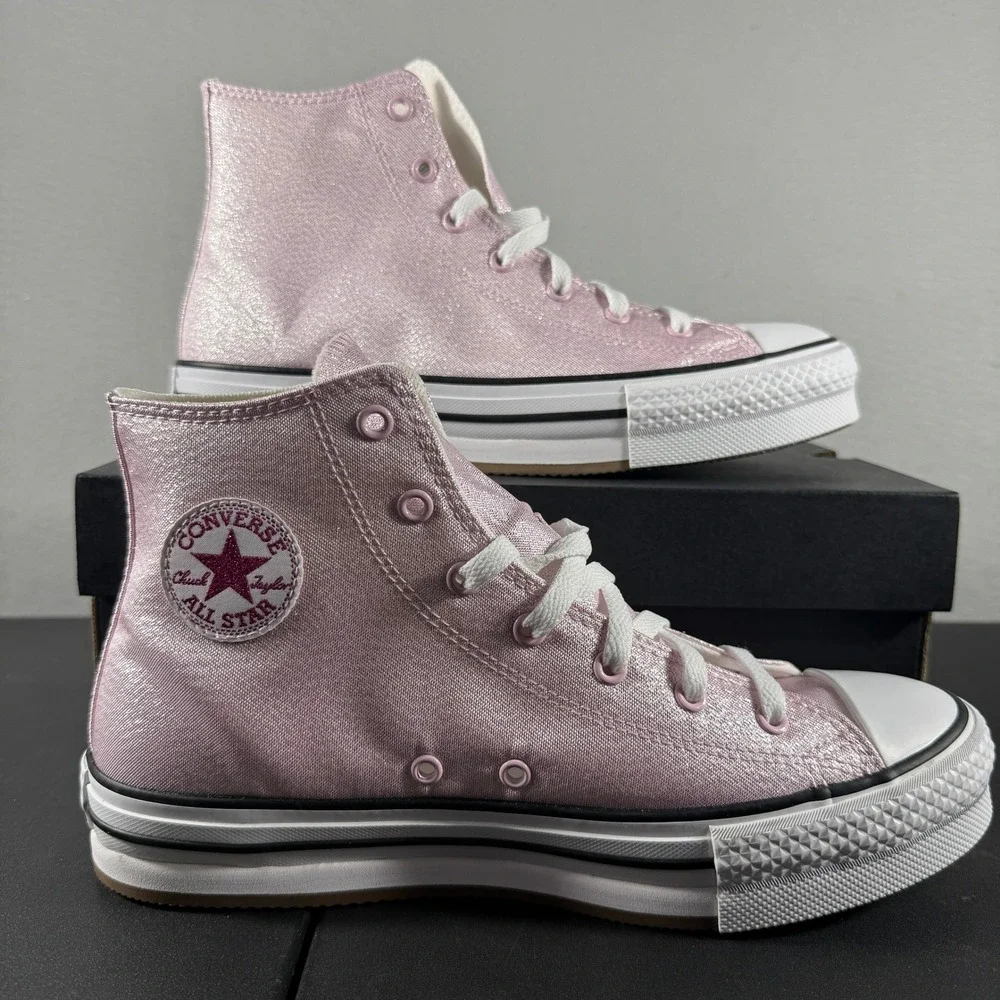 Converse Chuck Taylor All Star EVA Lift Hi Pink Glitter Platform A17127F Kids 7